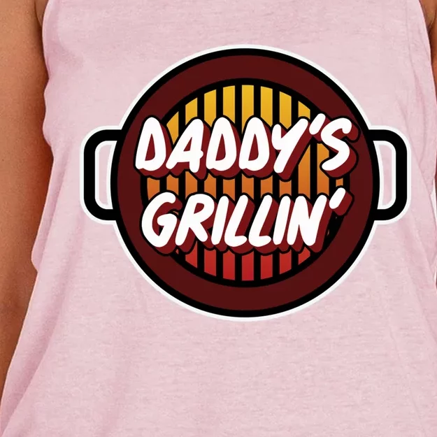 Daddy's Grillin' Gift Barbeque Party Gift Father's Day Gift Women's Knotted Racerback Tank