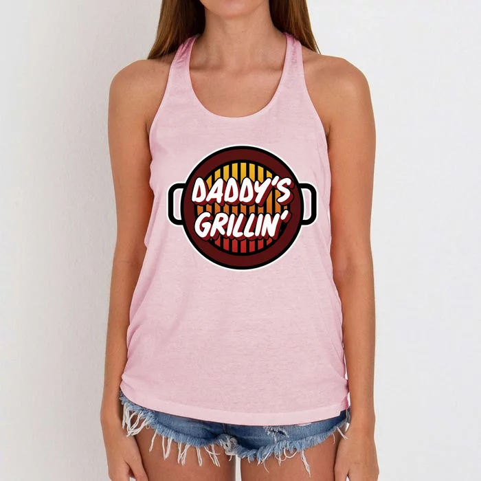 Daddy's Grillin' Gift Barbeque Party Gift Father's Day Gift Women's Knotted Racerback Tank