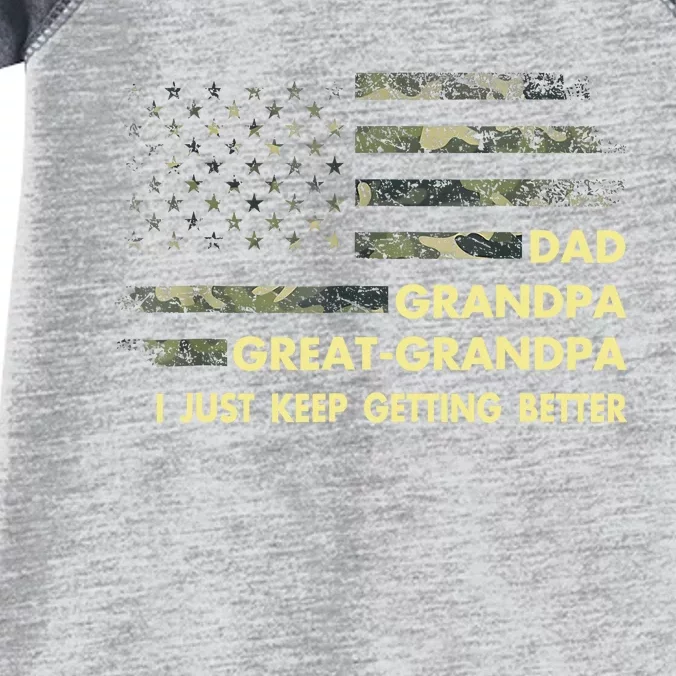 Dad Grandpa Great Grandpa Fathers Day Flag Gift Tee Infant Baby Jersey Bodysuit