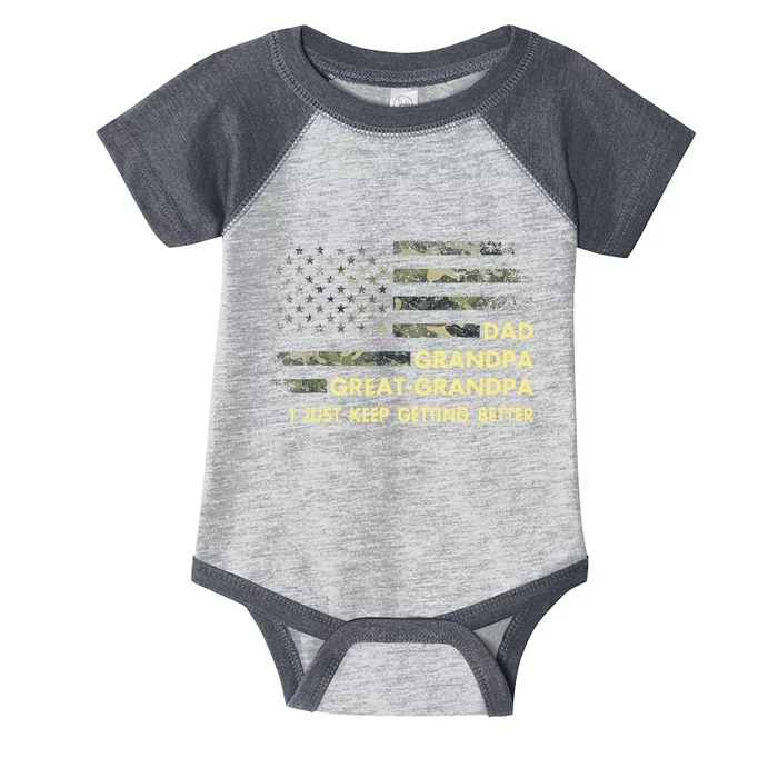 Dad Grandpa Great Grandpa Fathers Day Flag Gift Tee Infant Baby Jersey Bodysuit