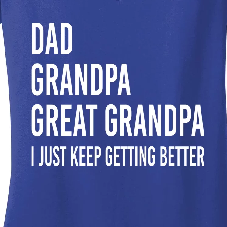 Dad Grandpa Great Grandpa Fathers Day Gift From Grand Gift Women's V-Neck T-Shirt