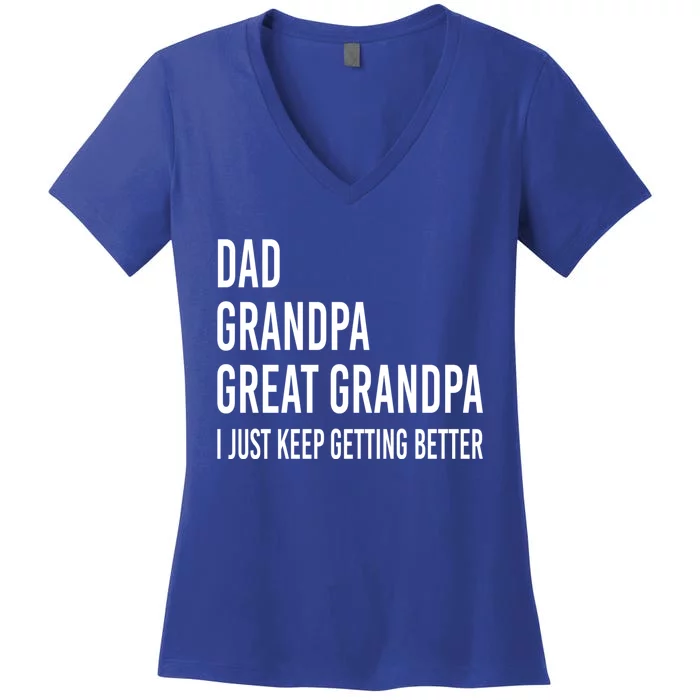 Dad Grandpa Great Grandpa Fathers Day Gift From Grand Gift Women's V-Neck T-Shirt