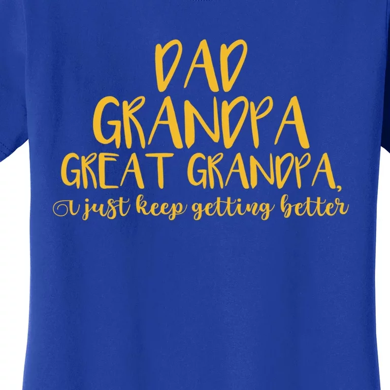 Dad Grandpa Great Grandpa I Just Keep Getting Better Funny Gift Women's T-Shirt