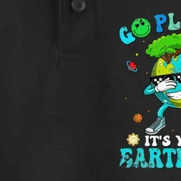 Dabbing Groovy Go Planet It's Your Earth Day Dry Zone Grid Performance Polo