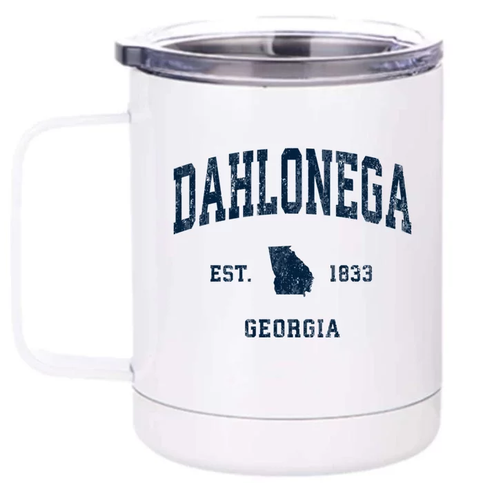 Dahlonega Georgia Ga Vintage Athletic Front & Back 12oz Stainless Steel Tumbler Cup