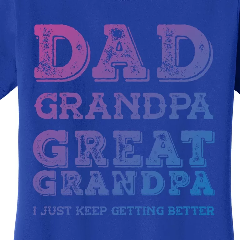 Dad Grandpa Great Grandpa I Just Keep Getting Better Funny Gift Women's T-Shirt