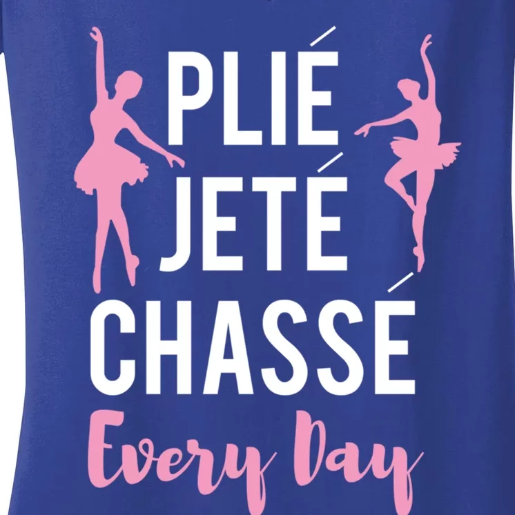 Dance Great Gift Dancing Heart Love Ballet Plie Chasse Women's V-Neck T-Shirt