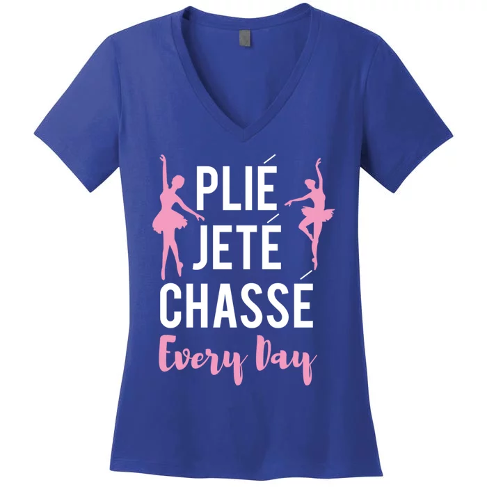 Dance Great Gift Dancing Heart Love Ballet Plie Chasse Women's V-Neck T-Shirt