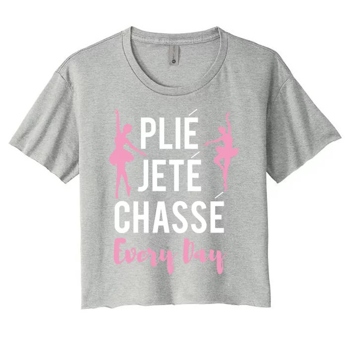 Dance Great Gift Dancing Heart Love Ballet Plie Chasse Women's Crop Top Tee