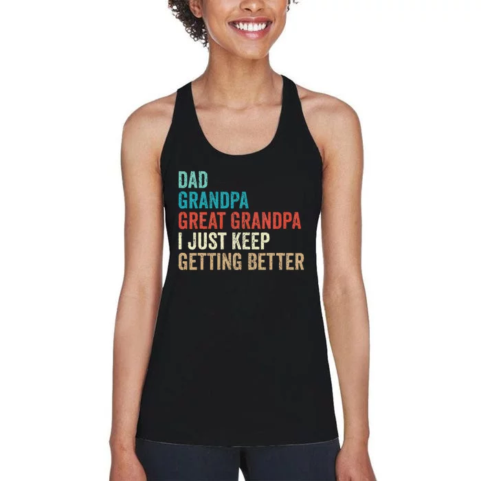 Dad Grandpa Great Grandpa Fathers Day Gift from Grand Women's Racerback Tank