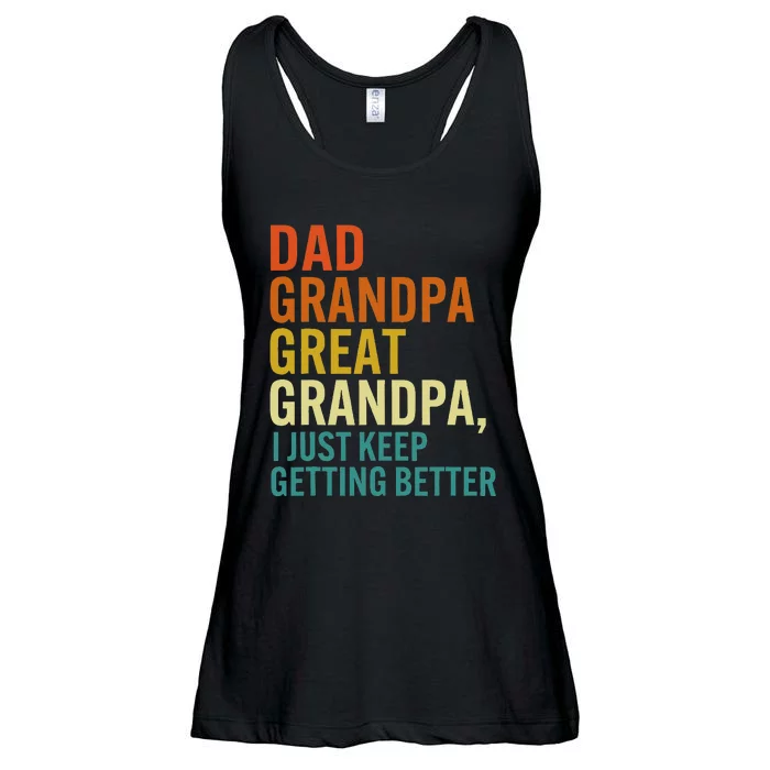 Dad Grandpa Great Grandpa I Just Keep Getting Better Retro Ladies Essential Flowy Tank