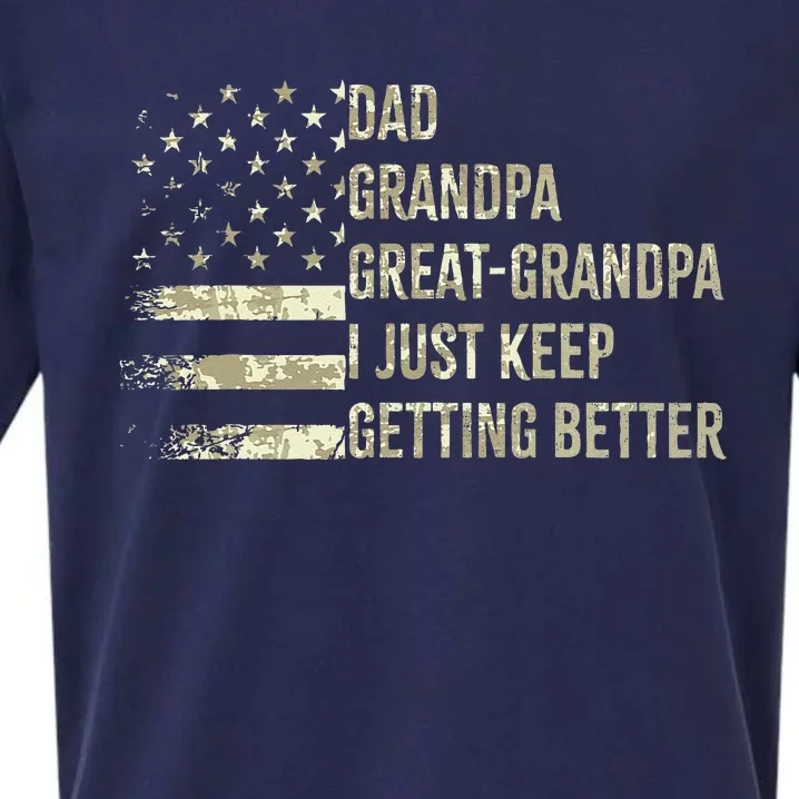 Dad Grandpa Great Grandpa Fathers Day Last Minute Sueded Cloud Jersey T-Shirt