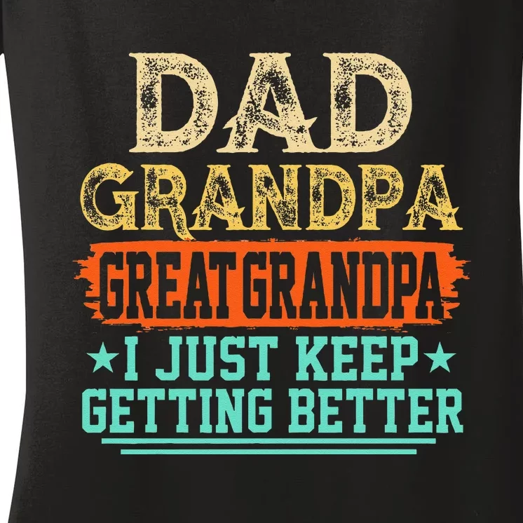 Dad Grandpa Great Grandpa Fathers Day Women's V-Neck T-Shirt