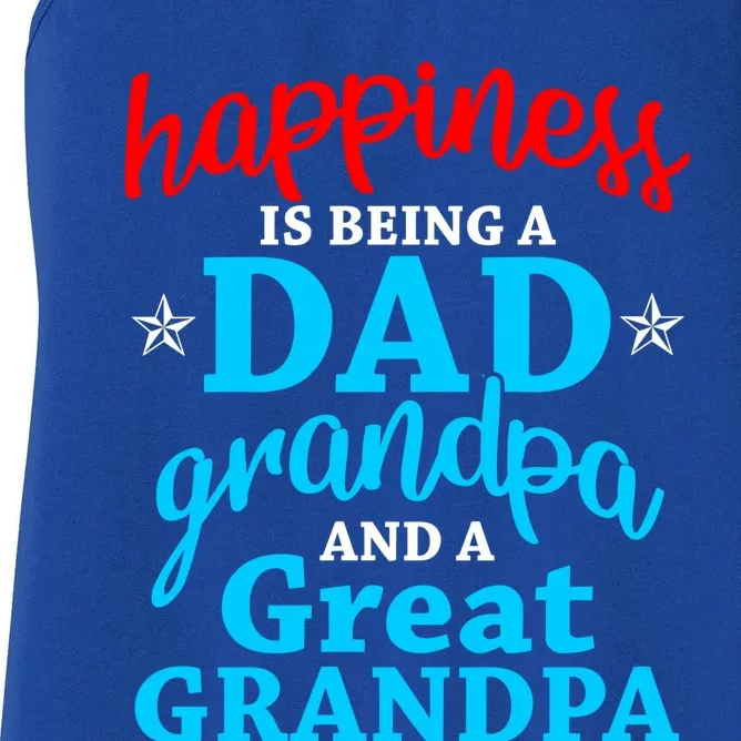 Dad Grandpa Great Grandpa Happiness Is Being A Dad Cute Gift Women's Racerback Tank