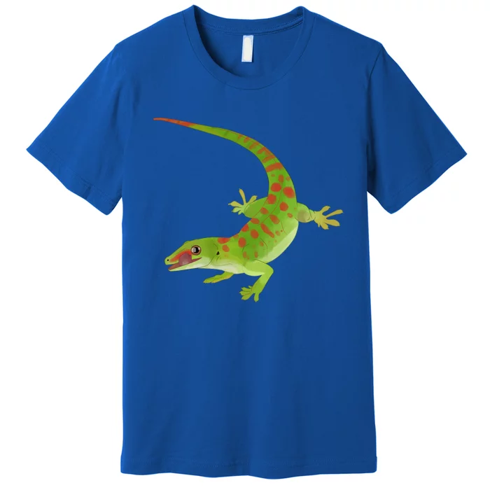 Day Gecko Green Gecko Lizard Drawing Reptile Lover Meaningful Gift Premium T-Shirt