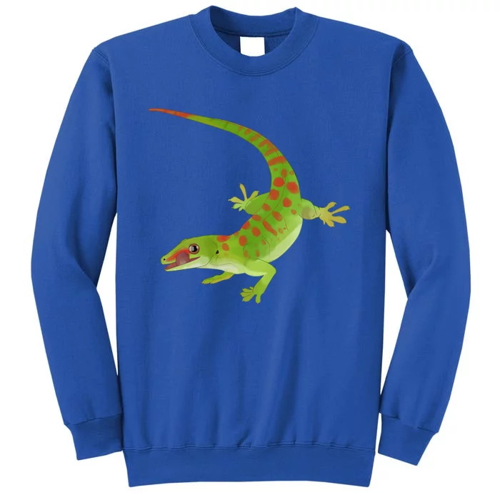 Day Gecko Green Gecko Lizard Drawing Reptile Lover Meaningful Gift Tall Sweatshirt