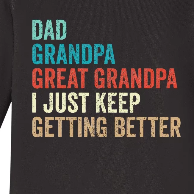 Dad Grandpa Great Grandpa Fathers Day Gift from Grand Baby Long Sleeve Bodysuit