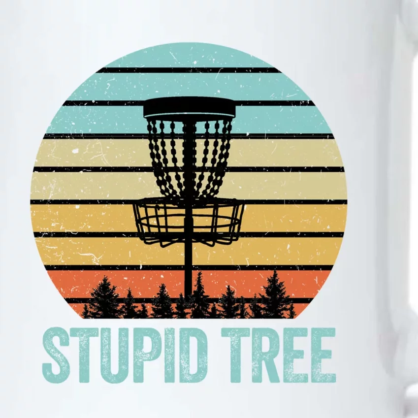 Disc Golf Gift Funny Stupid Tree Retro Disc Golf Gift Black Color Changing Mug