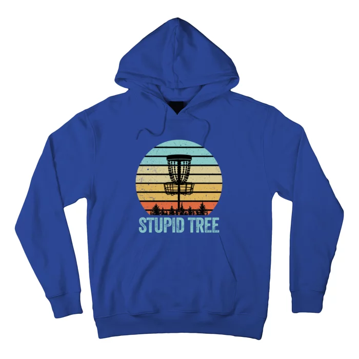 Disc Golf Gift Funny Stupid Tree Retro Disc Golf Gift Hoodie