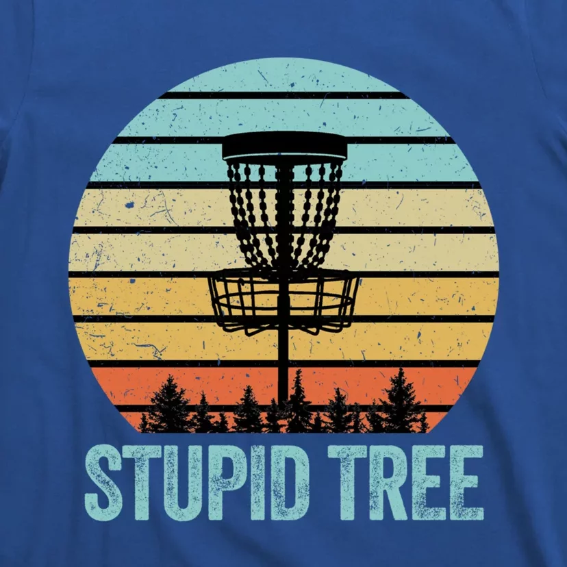 Disc Golf Gift Funny Stupid Tree Retro Disc Golf Gift T-Shirt