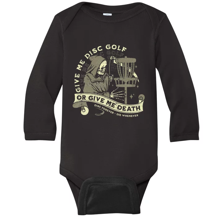 Disc Golf Give Me Disc Golf Funny Sarcastic Halloween Baby Long Sleeve Bodysuit