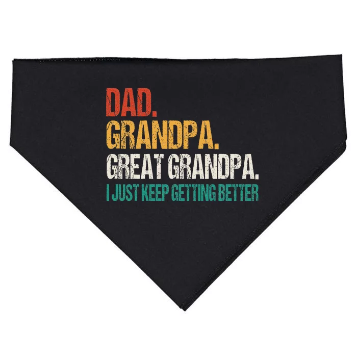 Dad Grandpa Great Grandpa Fathers Day USA-Made Doggie Bandana