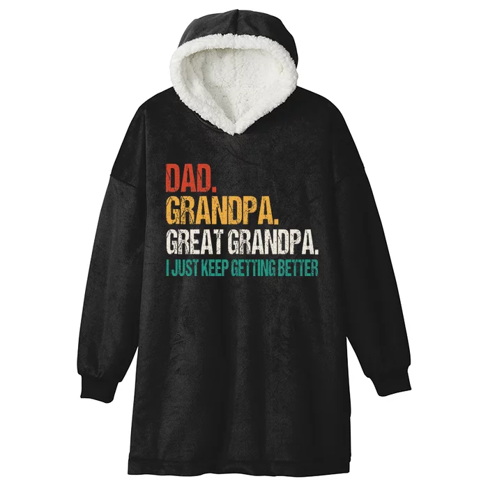 Dad Grandpa Great Grandpa Fathers Day Hooded Wearable Blanket