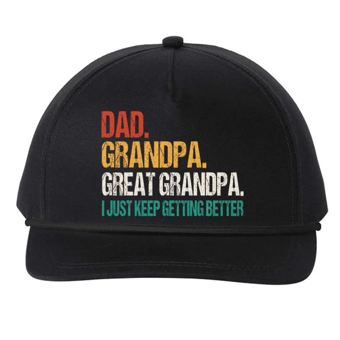 Dad Grandpa Great Grandpa Fathers Day Snapback Five-Panel Rope Hat