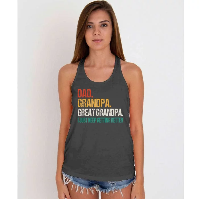 Dad Grandpa Great Grandpa Fathers Day Women's Knotted Racerback Tank