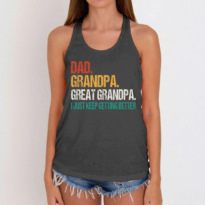 Dad Grandpa Great Grandpa Fathers Day Women's Knotted Racerback Tank