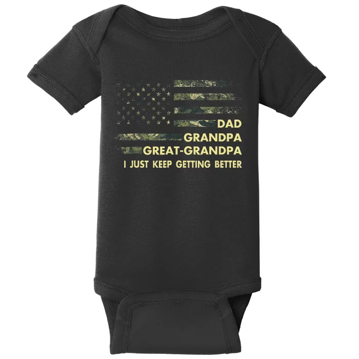 Dad Grandpa Great Grandpa Fathers Day Flag Gift Tee Baby Bodysuit