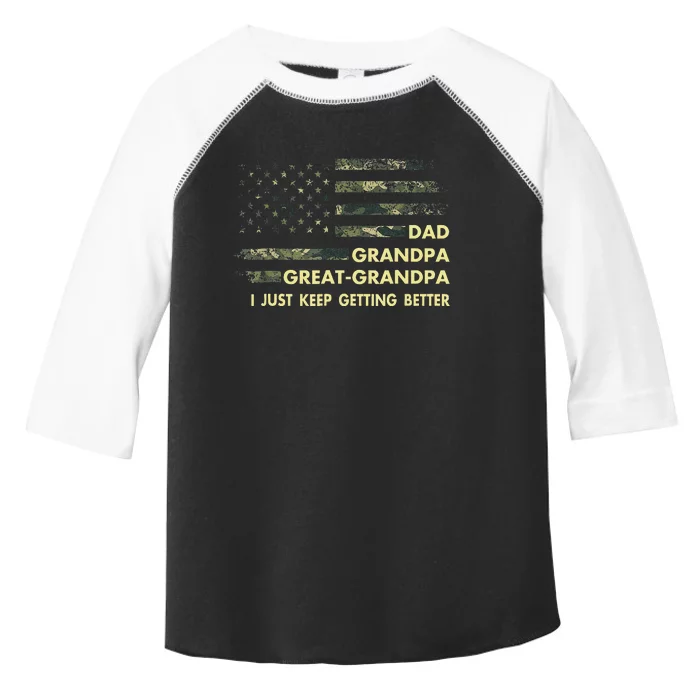 Dad Grandpa Great Grandpa Fathers Day Flag Gift Tee Toddler Fine Jersey T-Shirt