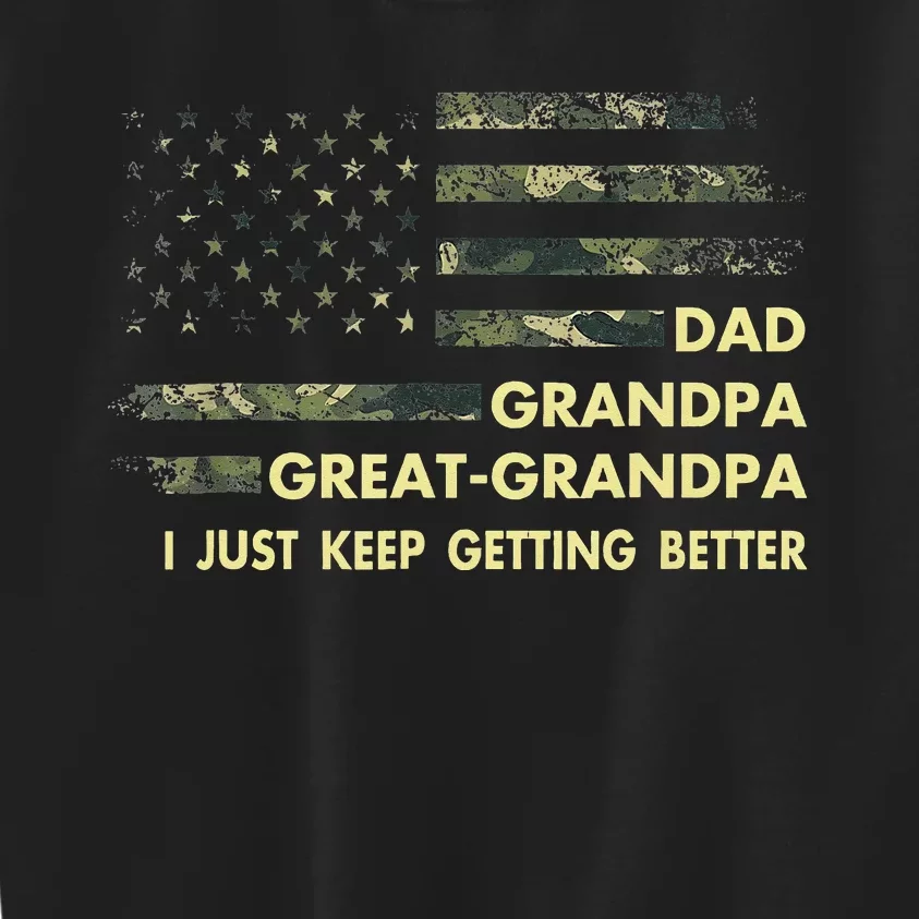 Dad Grandpa Great Grandpa Fathers Day Flag Gift Tee Kids Sweatshirt