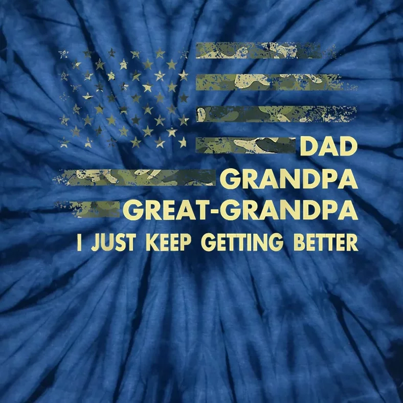 Dad Grandpa Great Grandpa Fathers Day Flag Gift Tie-Dye T-Shirt