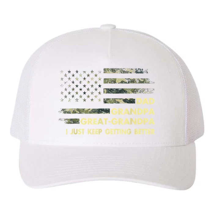 Dad Grandpa Great Grandpa Fathers Day Flag Gift Yupoong Adult 5-Panel Trucker Hat