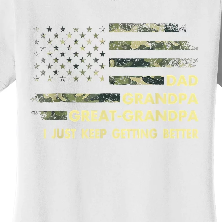 Dad Grandpa Great Grandpa Fathers Day Flag Gift Women's T-Shirt