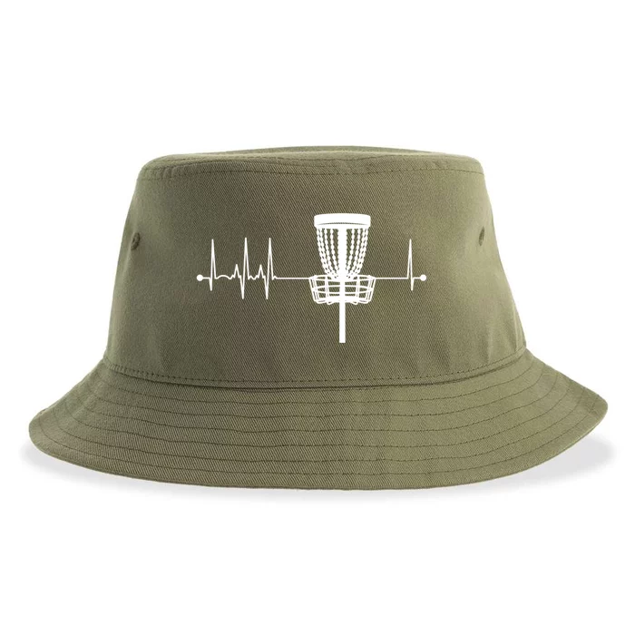 Disc Golf Heartbeat Pulse Frisbee Golf Gift Love Disc Golf Gift Sustainable Bucket Hat