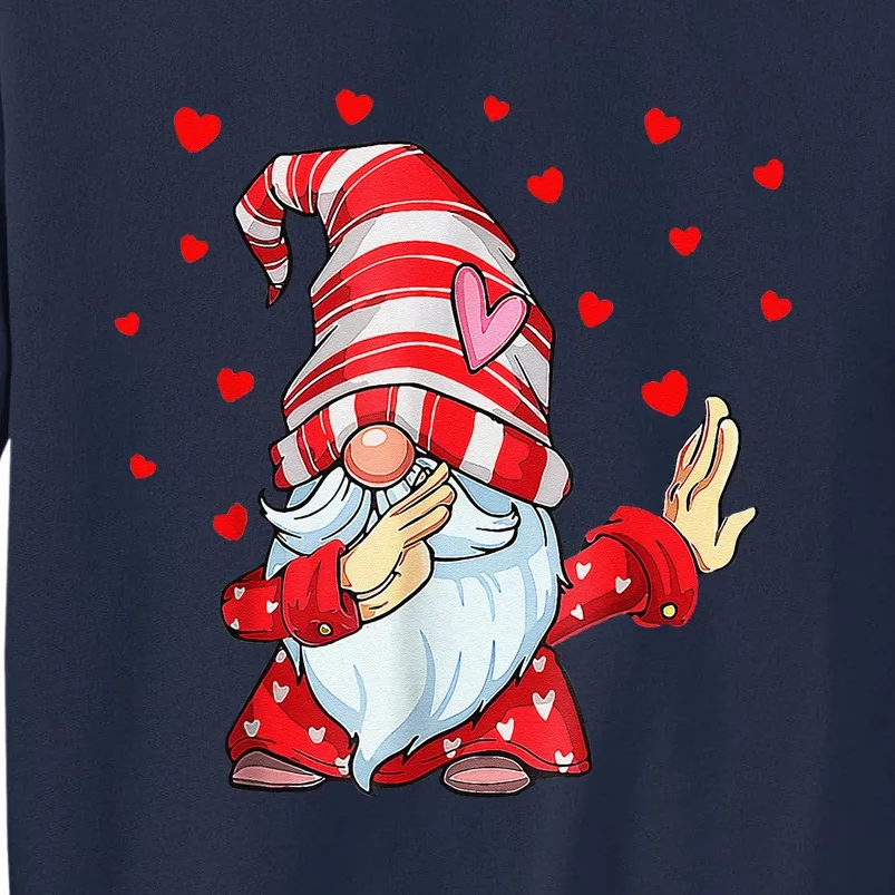 Dabbing Gnomes Heart Happy Valentines Day Couple Gifts Tall Sweatshirt