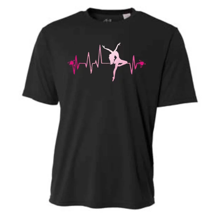 Dance Girl Heart Beat Hoodie Dancing Dancer Ballet Gift Cooling Performance Crew T-Shirt