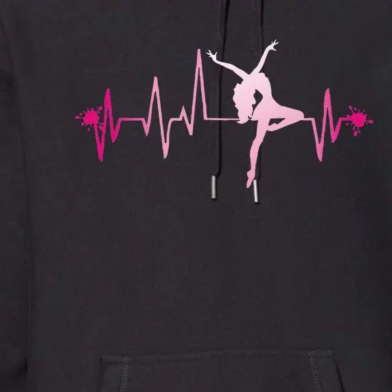 Dance Girl Heart Beat Hoodie Dancing Dancer Ballet Gift Premium Hoodie