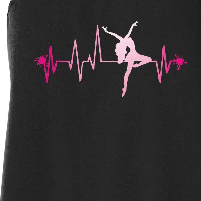 Dance Girl Heart Beat Hoodie Dancing Dancer Ballet Gift Women's Racerback Tank