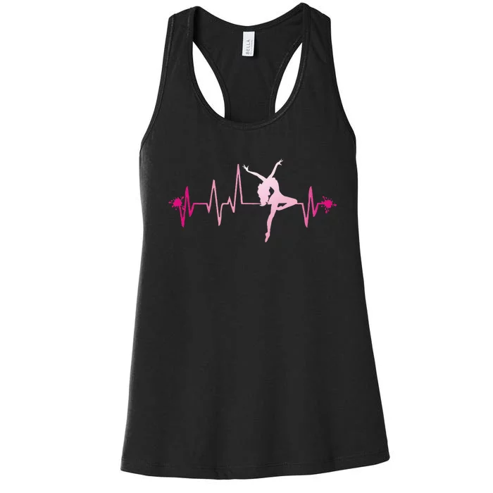 Dance Girl Heart Beat Hoodie Dancing Dancer Ballet Gift Women's Racerback Tank