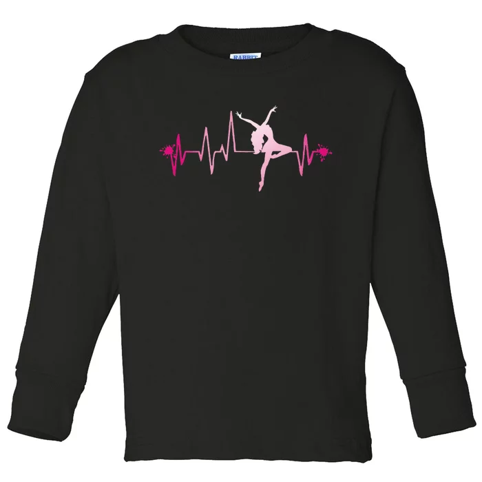 Dance Girl Heart Beat Hoodie Dancing Dancer Ballet Gift Toddler Long Sleeve Shirt