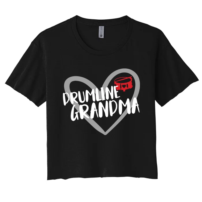 Drumline Grandma Heart Marching Band Women's Crop Top Tee