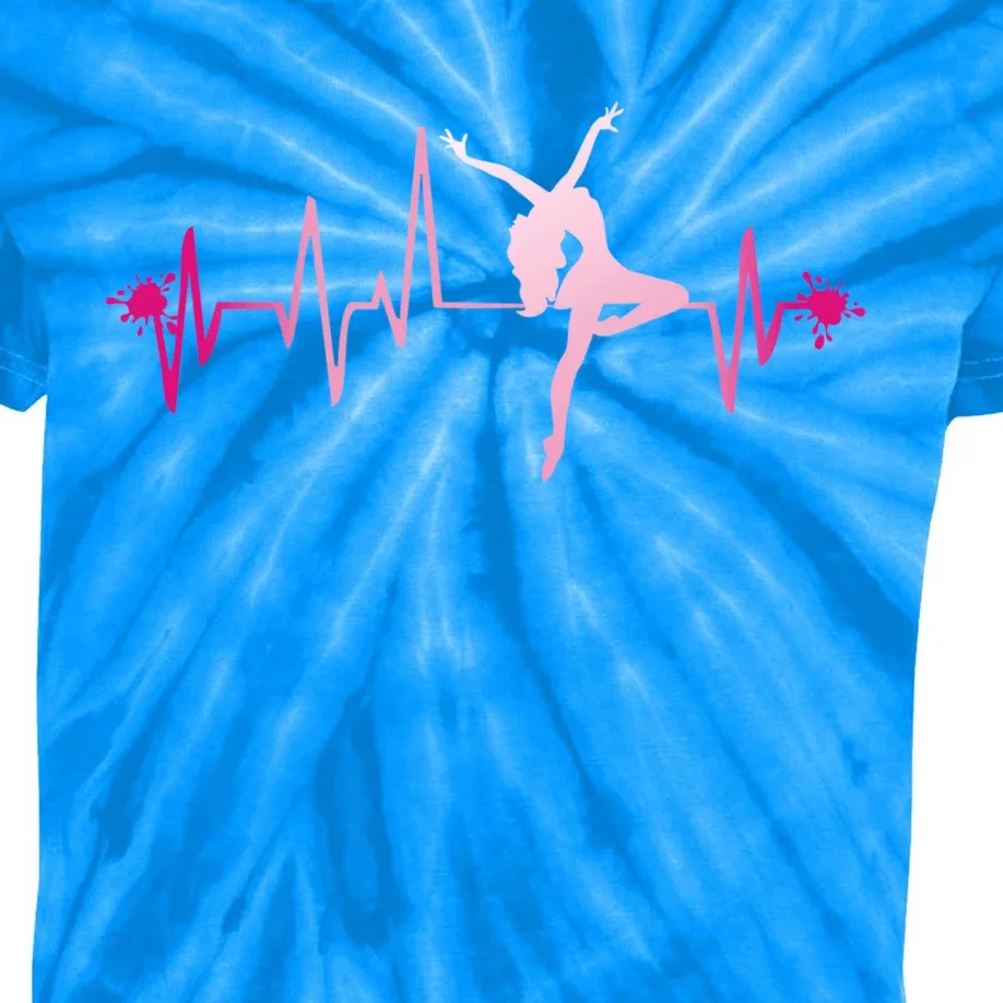 Dance Girl Heart Beat Gift Dancing Dancer Ballet Gift Kids Tie-Dye T-Shirt