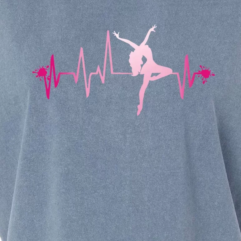 Dance Girl Heart Beat Gift Dancing Dancer Ballet Gift Garment-Dyed Women's Muscle Tee