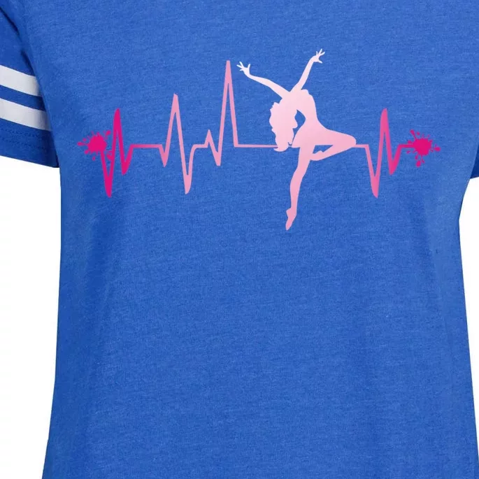 Dance Girl Heart Beat Gift Dancing Dancer Ballet Gift Enza Ladies Jersey Football T-Shirt