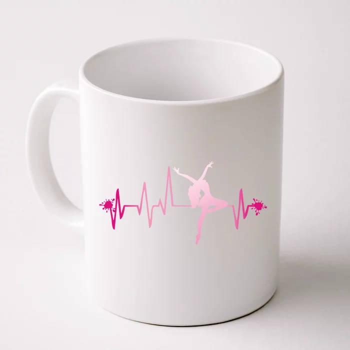 Dance Girl Heart Beat Gift Dancing Dancer Ballet Gift Front & Back Coffee Mug