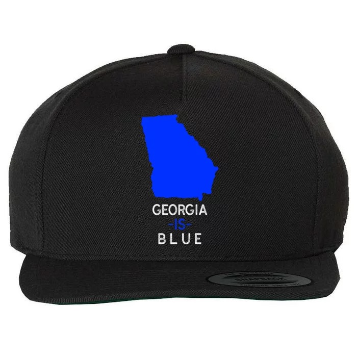 Democrat Georgia Is Blue Funny Political Biden Supporter Gift Wool Snapback Cap