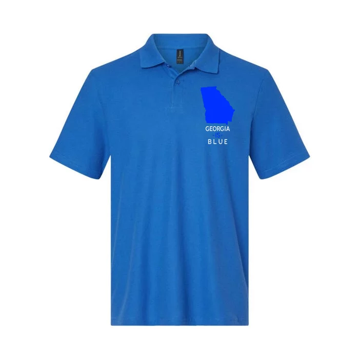 Democrat Georgia Is Blue Funny Political Biden Supporter Gift Softstyle Adult Sport Polo